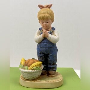 HOMCO Denim Days Figurine Titled “Time for Thanks”